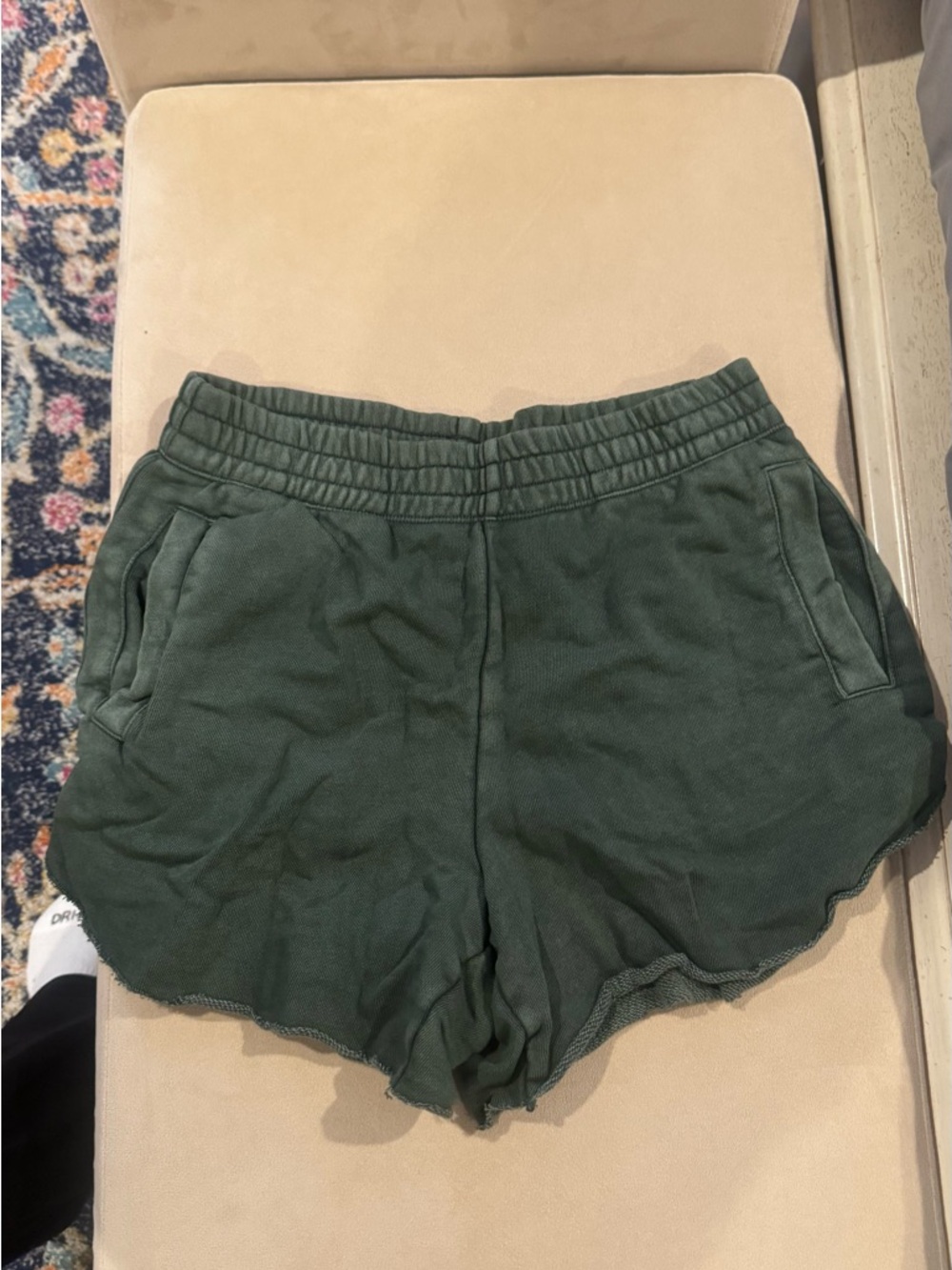 Women’s Casual High-Waist Lounge Shorts - Dark Green